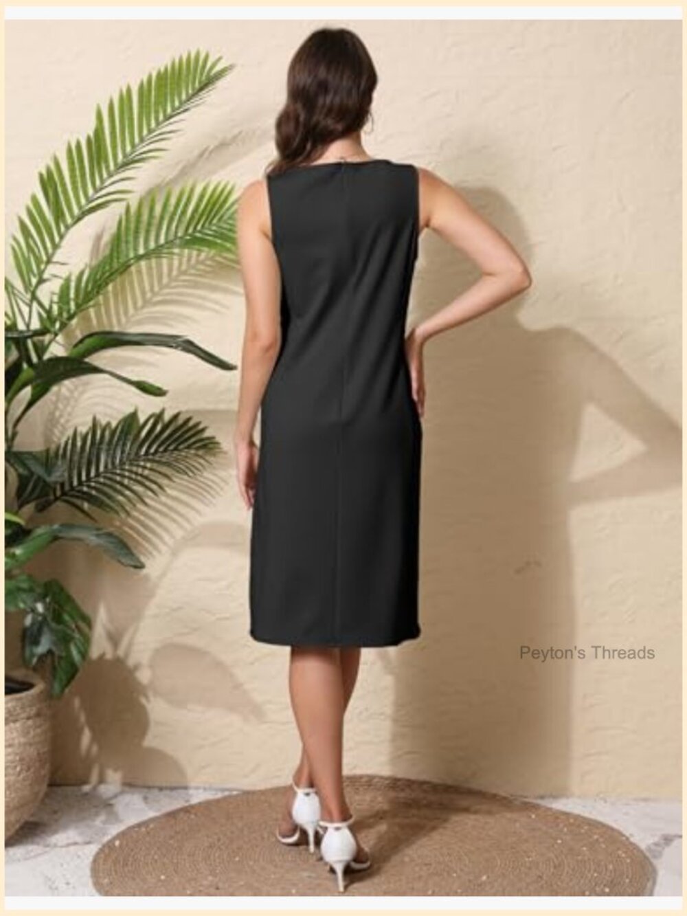 Sleeveless A-line Slimming Sheath Midi Dress for Work - Picture 6 of 7